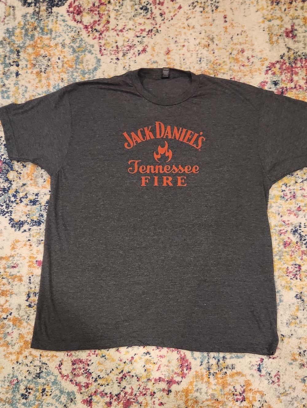Jack Daniels Gray Tee with Red Tennessee Fire Logo